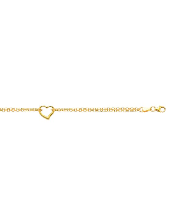 10K Gold Polished Heart Anklet 