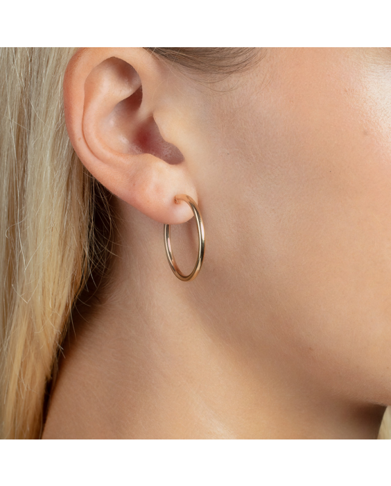 14K Gold 2x25mm Hoops