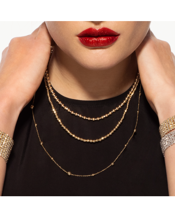 14K Polished &amp; Diamond Cut Bead Chain