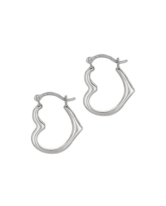 10K Gold Heart Hoop Earring