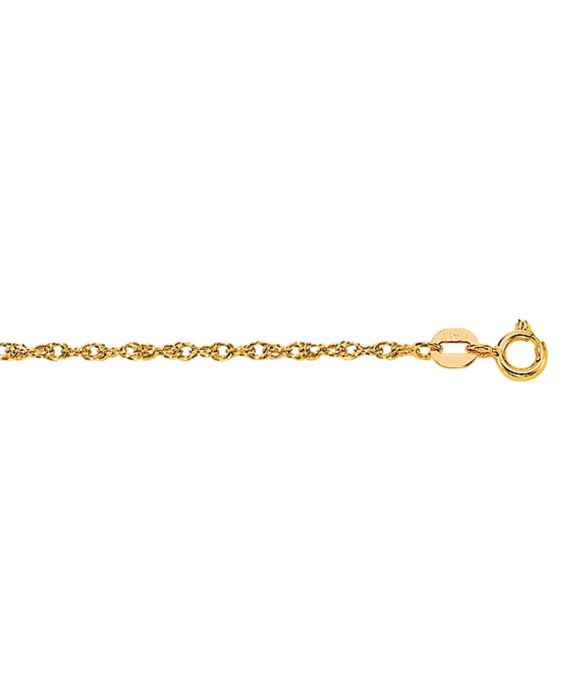 14K Gold 1.1mm Machine Rope Chain (Carded) 