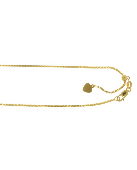 14K Gold 1mm Adjustable Franco Chain