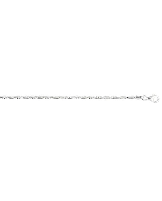 Silver Twisted Bead Anklet