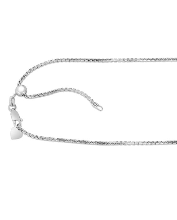 Silver 1.8mm Adjustable Round Box Chain