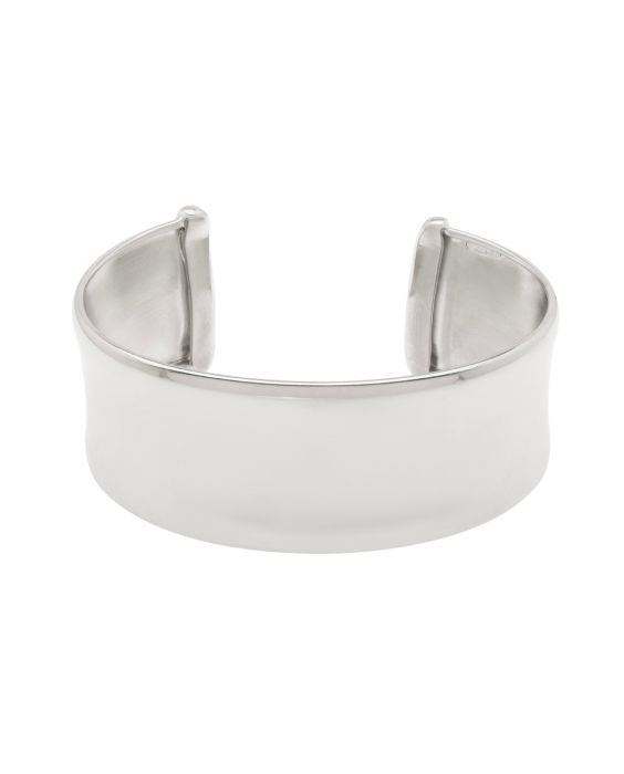 Silver Wide Sculpted Cuff Bangle