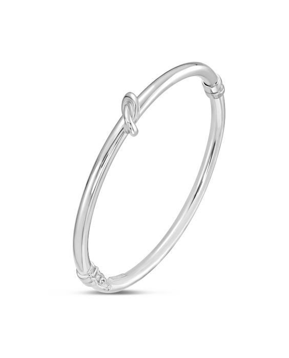 Silver Stationed Knot Bangle