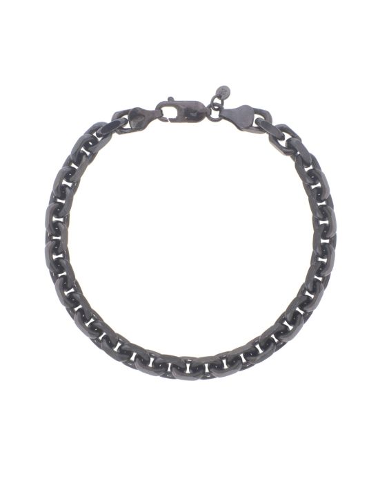 Black Silver Oval Link Chain