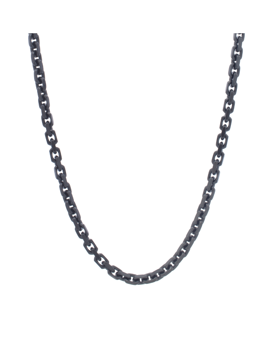 Black Silver Oval Link Chain