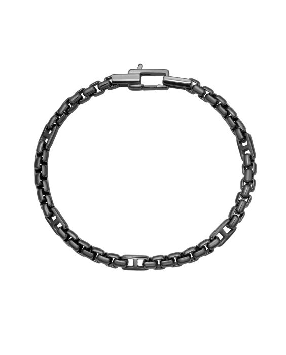 Silver & Ruthenium Mariner-Box Link Bracelet 
