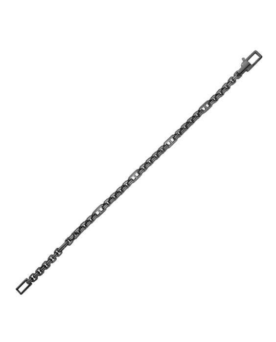 Silver & Ruthenium Mariner-Box Link Bracelet 