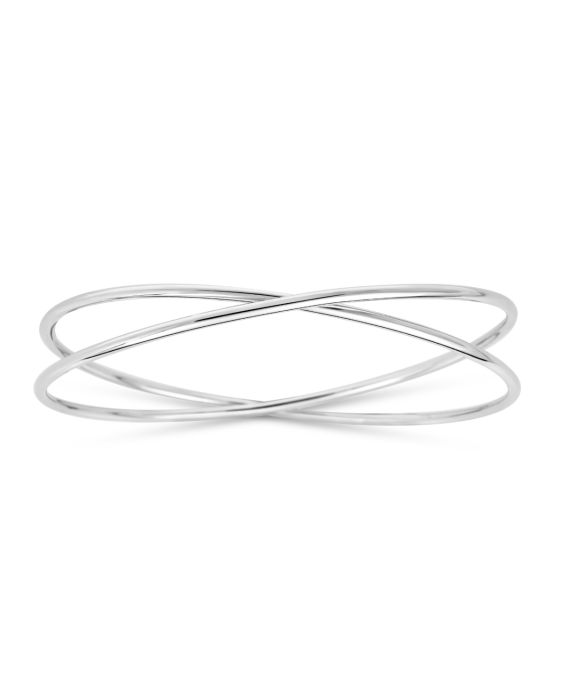 Silver Slip on Crossover Bangle