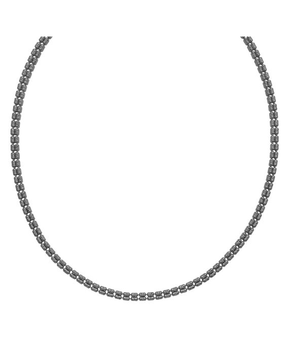 Silver 3.9mm Fancy Gunmetal Ice Barrel Chain