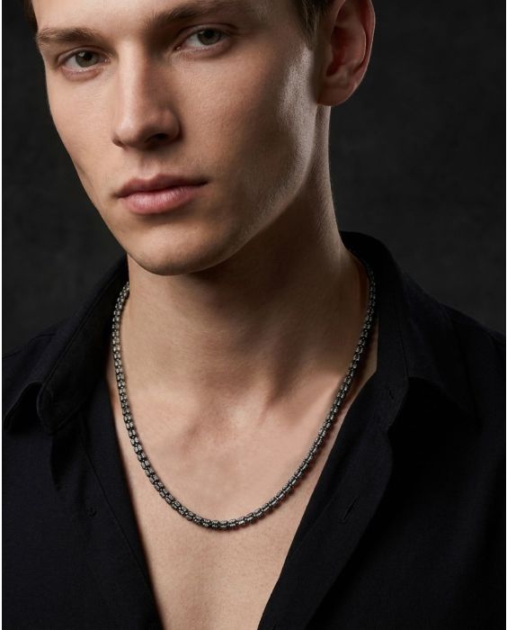 Silver 3.9mm Gunmetal Ice Chain