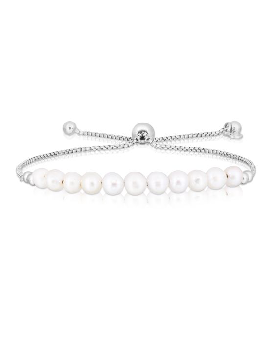 Sterling Silver Pearl Friendship Bracelet