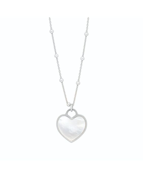 Silver &amp; Mother of Pearl Heart Pendant