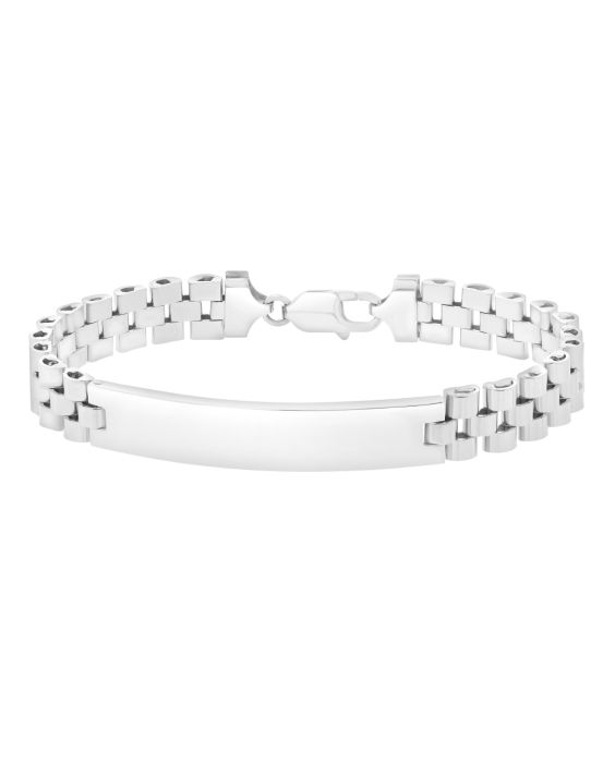 Silver Railroad ID Bracelet