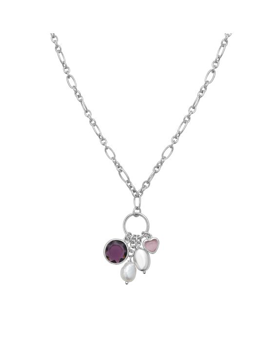 Silver CZ Charm Necklace