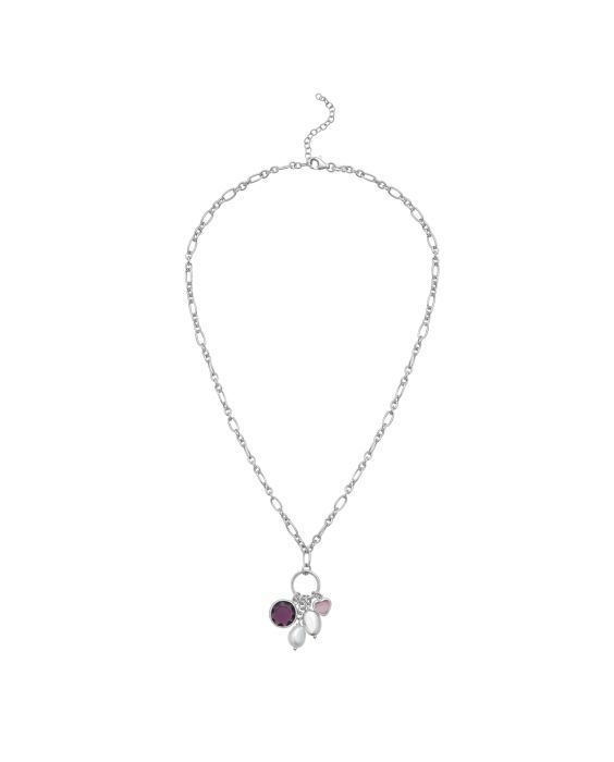 Silver CZ Charm Necklace