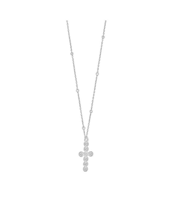 Silver Cross Pendant on Rolo Necklace