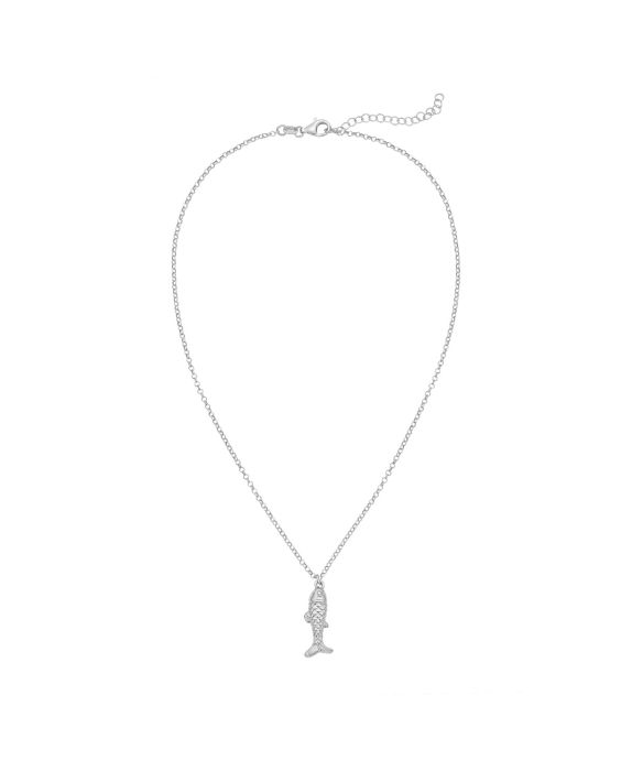 Silver Fish Pendant on Rolo Necklace