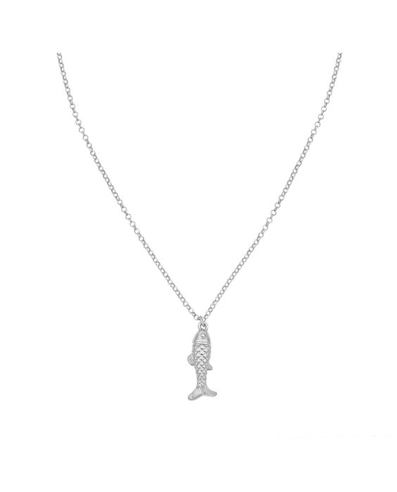 Silver Fish Pendant on Rolo Necklace
