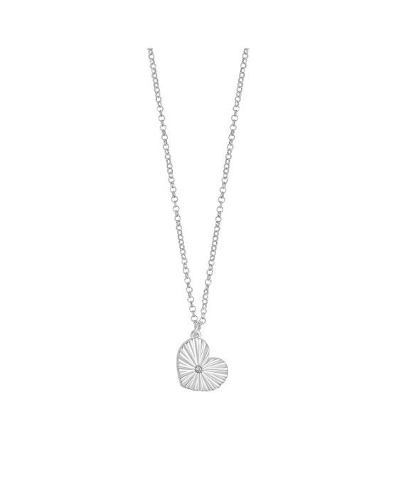 Silver Radiating Heart Necklace
