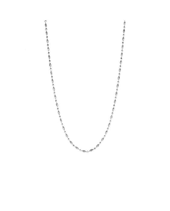 Sterling Silver 2.5mm Moon-cut Oval Bead Chain
