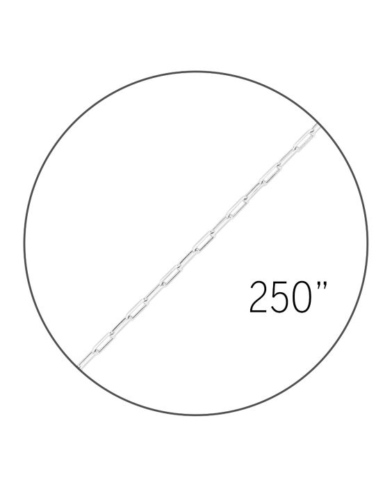 Silver 250" 2.5mm Diamond Cut Paperclip Spool Chain