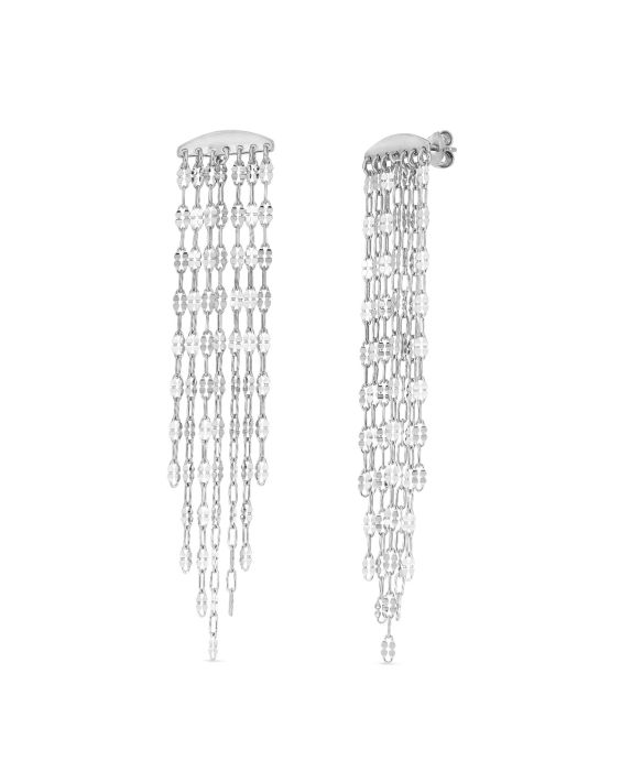 Silver Fancy Chain Drop Earrings