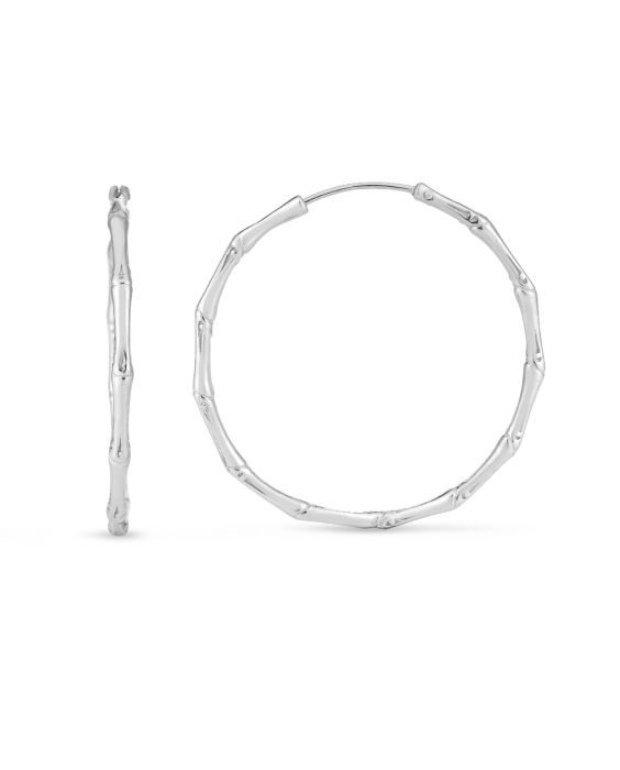 Silver Bamboo Hoops
