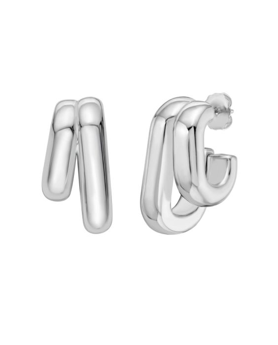 Silver Biggie Smalls Paperclip Hoops