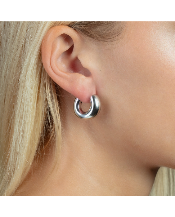 Silver Small Graduated Hoops