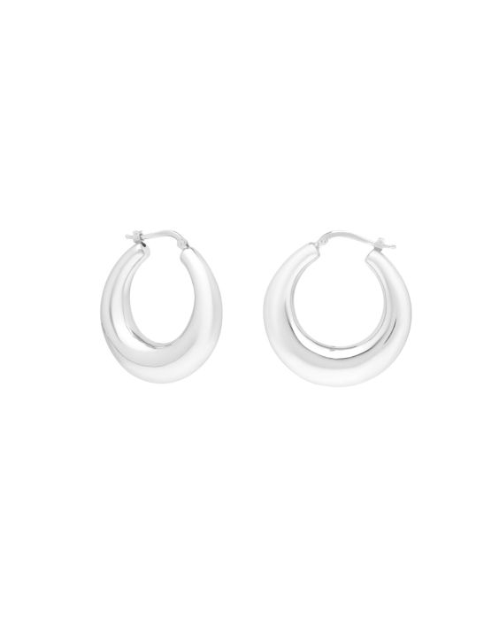 Silver Medium Graduated Hoops