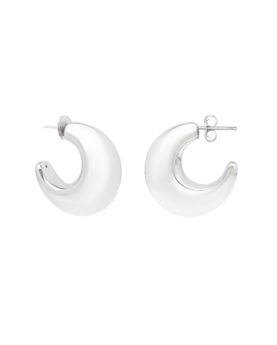 Silver Half Moons with Push Back Clasp