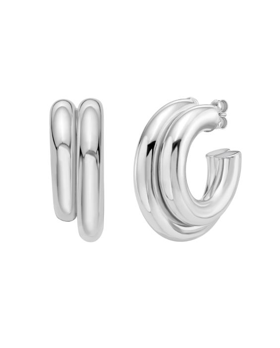 Silver Biggie Smalls Round Hoops
