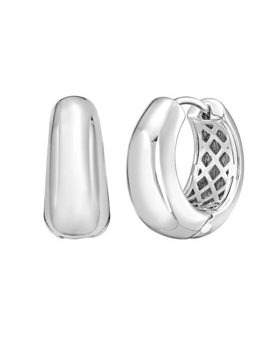 Silver Mini Sculpted Hoop Earring
