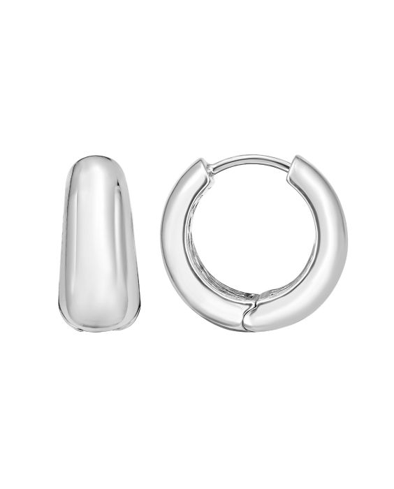 Silver Mini Sculpted Hoop Earring