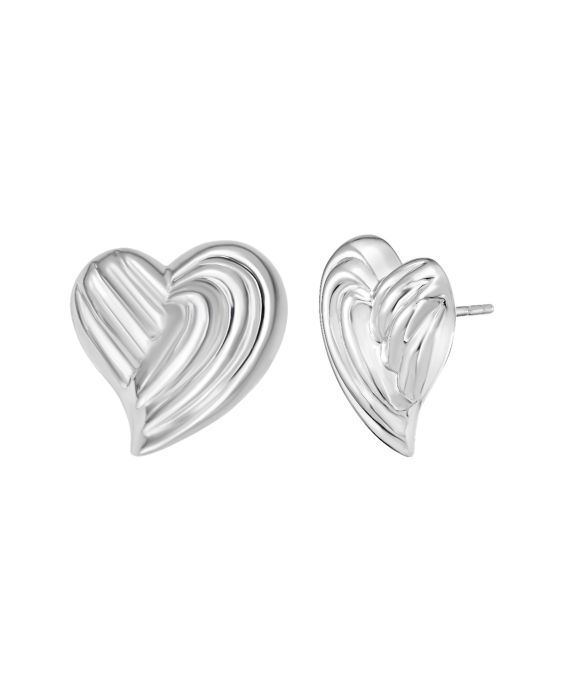 Silver Radiant Heart Earring