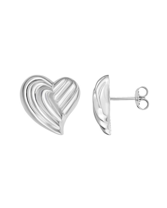 Silver Radiant Heart Earring