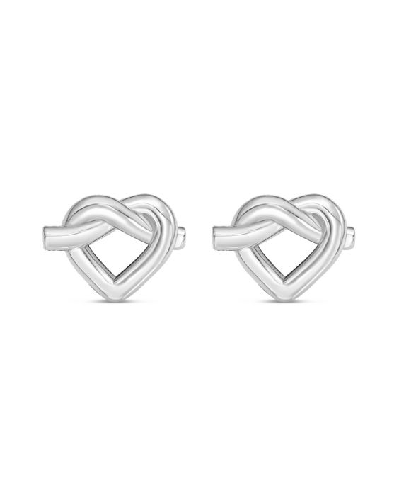 Silver Heart Knot Earring