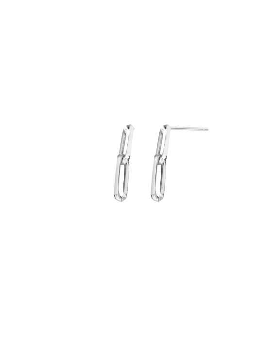Silver Two Link Paperclip Dangle Earring