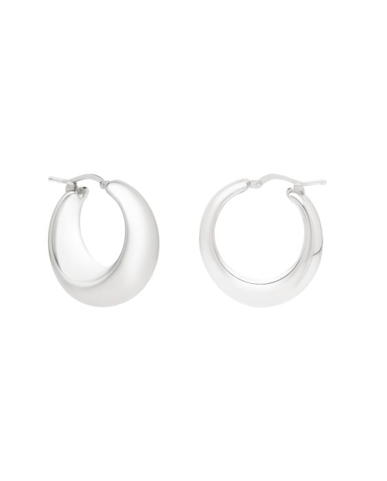 Silver Sculpted Hoops