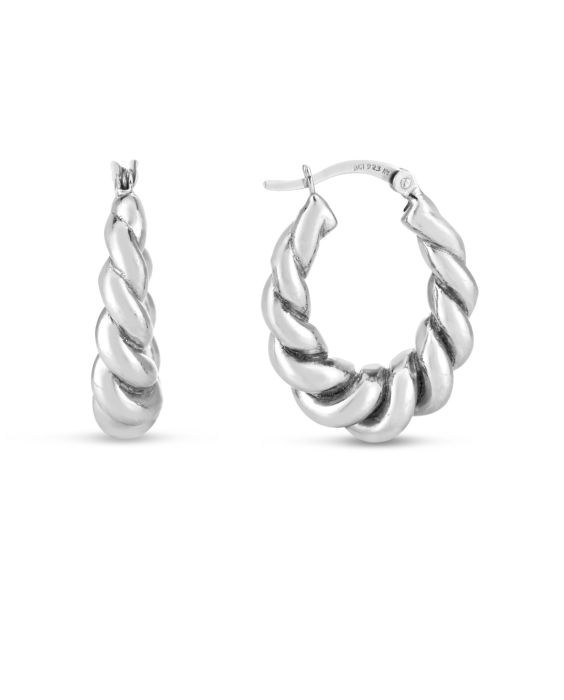 Silver Bold Twist Hoops