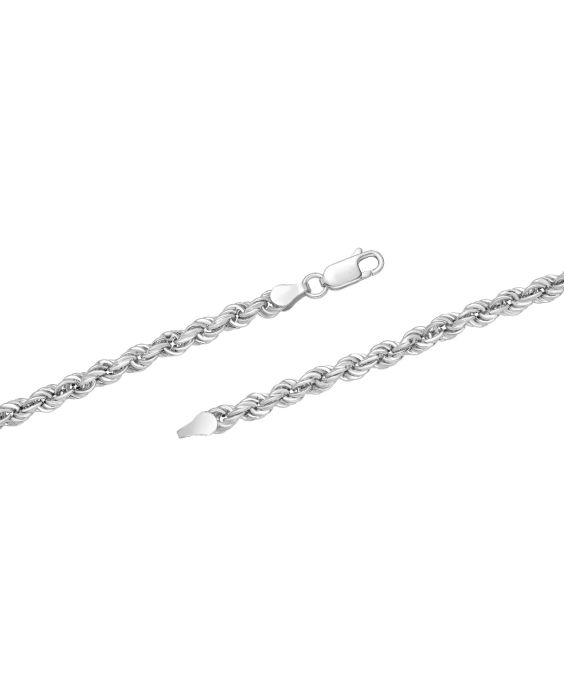 Silver Semi-Solid 4.3mm Rope Chain