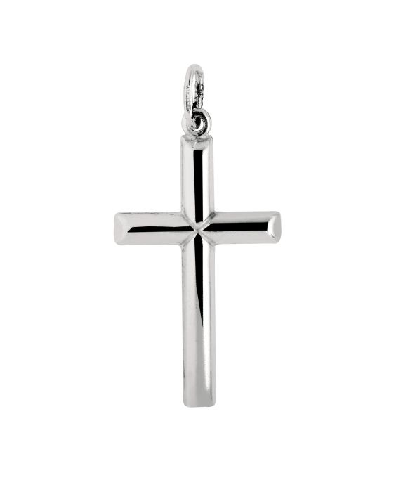 Silver Polished Cross Pendant 