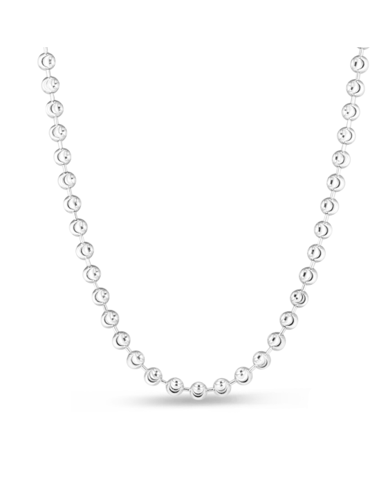 Sterling Silver 5mm Moon-cut Bead Chain
