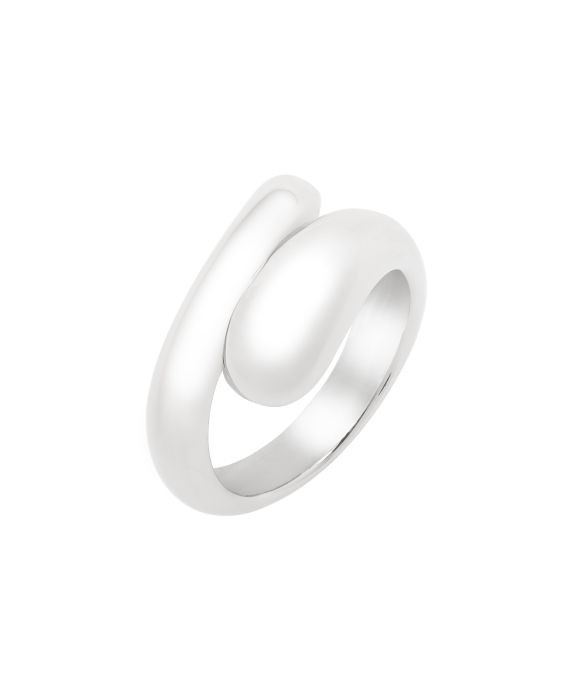 Silver Sculpted Coiled Ring