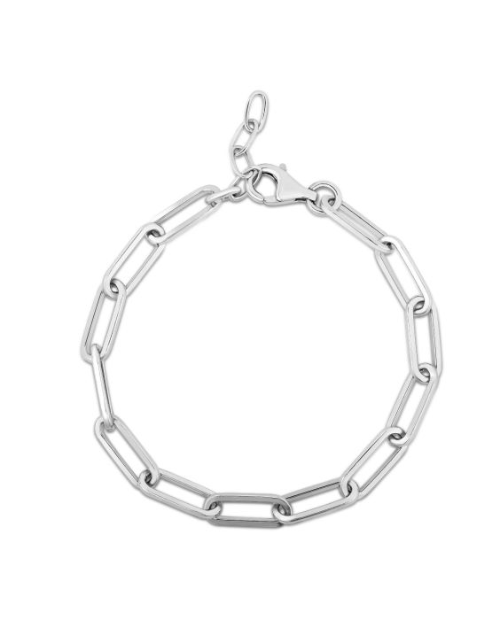 Silver Squared Paperclip Link Chain 