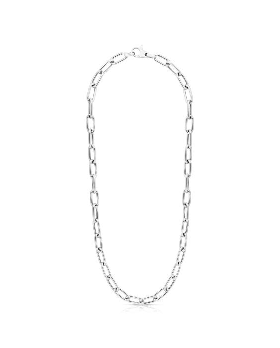 Silver Rounded Paperclip Link Chain 