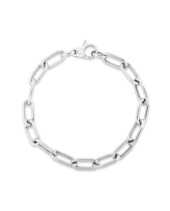 Silver Rounded Paperclip Link Chain 